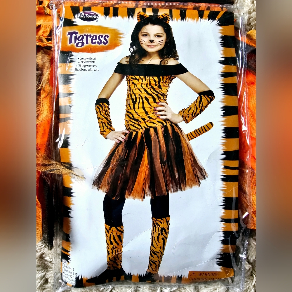 Fun World Girl's Halloween Costume, Tigress, Size Large 12-14